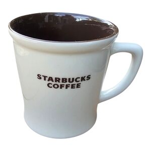 2009 Starbucks Bone China White and Brown Coffee/Tea Mug